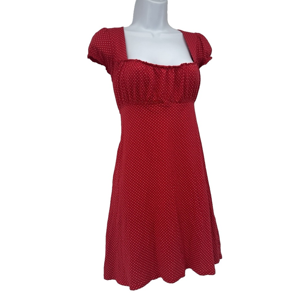 Taylor Swift x LEI Collab Red Polka Dot Cutout Back Tie y2k babydoll milkmaid XL